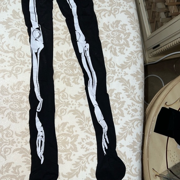 New Black Skeleton Tights - Picture 1 of 6